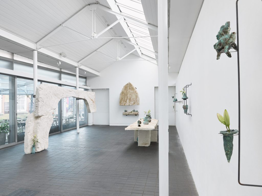 Emii Alrai, Passing of the Lilies, 2021. Commissioned for Jerwood Solo Presentations 2021, supported by Jerwood Arts. Installation view at Jerwood Space. Photo: Anna Arca.