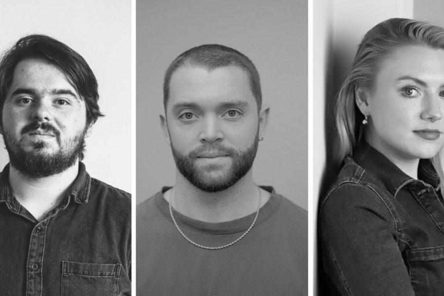 Reveal artist cohort, from left to right: Ronan McManus, Michael McEvoy, Emily Foran. Courtesy of Prime Cut Productions.